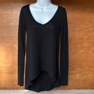 Express Black V-Neck Long Sleeve Top